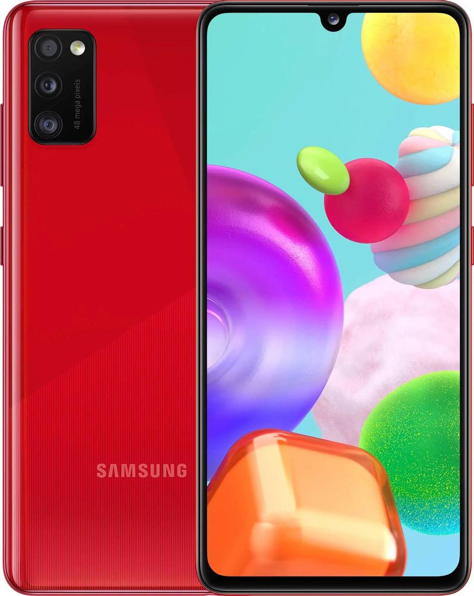 Характеристики Смартфон Samsung Galaxy A41 64Gb, SM-A415F, красный  (1374584) смотреть в СИТИЛИНК