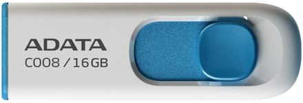 Флешка USB A-Data Classic C008 16ГБ, USB2.0, белый и синий [ac008-16g-rwe]