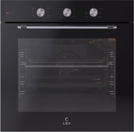 Духовой шкаф электрический LEX EDP 670 BL Max, 78л, дверца с 2 стеклами, черный/нержавеющая сталь