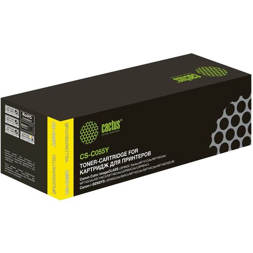 Картридж Cactus CS-C055Y, 055 Y, желтый / CS-C055Y — цена и наличие Картридж Cactus CS-C055Y, 055 Y, желтый / CS-C055Y