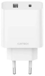 Изображение товара Сетевое зарядное устройство CUKTECH A19EU,  USB-A,  USB-C, 33Вт, 3A, белый [cuk00a19euwh]