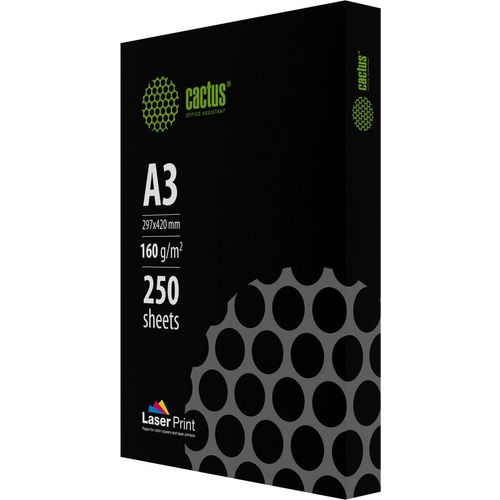Бумага Cactus LaserPrint CS-LPA3160250, A3, для лазерной печати, 250л, 160г/м2, белый