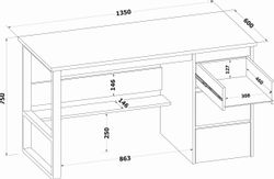 Стол письменный Сокол СПМ-212, ЛДСП, белый
