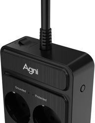 Сетевой фильтр AGNI TP-FS4U6E, 3м, черный