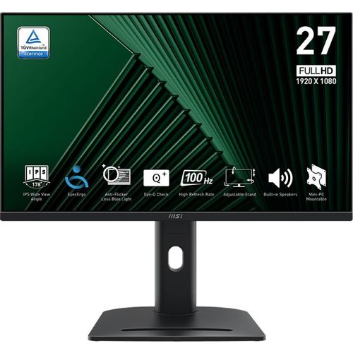 27" Монитор MSI Pro MP275PG, 1920x1080, IPS, 100Гц, 1хHDMI, 1хDP, черный [9s6-3pc39m-084]