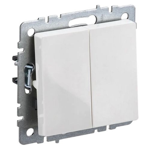 Выключатель IEK Brite ВС10-2-0-БрБ, 2-клавишный, установка скрытая, IP20, белый [br-v20-0-10-k01]