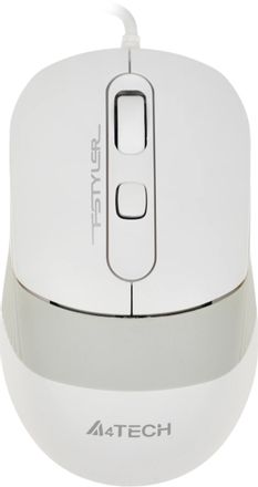 Мышь проводная A4TECH Fstyler FM10, оптическая, USB, 1600dpi, белый и серый [fm10 white]