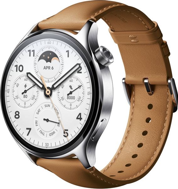 Смарт-часы Xiaomi Watch S1 Pro GL M2135W1,  1.47",  серебристый / коричневый [bhr6417gl]