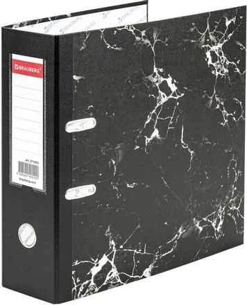Папка-регистратор BRAUBERG 271833, A4, 90мм, картон/бумага, черный