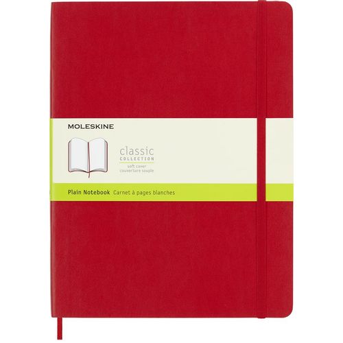 Блокнот Moleskine Classic Soft, 192стр, без разлиновки, мягкая обложка, красный [qp623f2]