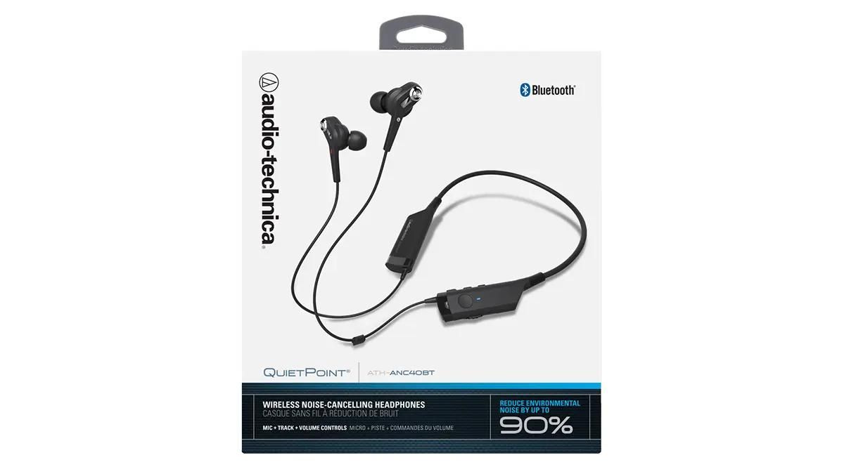 Наушники Audio-Technica ATH-ANC40BT, Bluetooth, вкладыши, черный