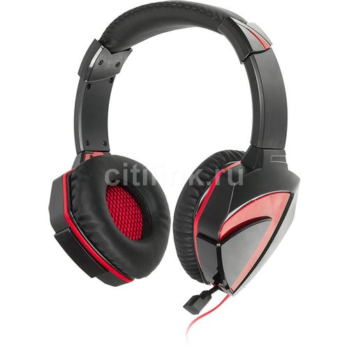 Гарнитура игровая A4TECH Bloody G500, для компьютера, мониторные, проводные, черный / красный [a4tech g500]