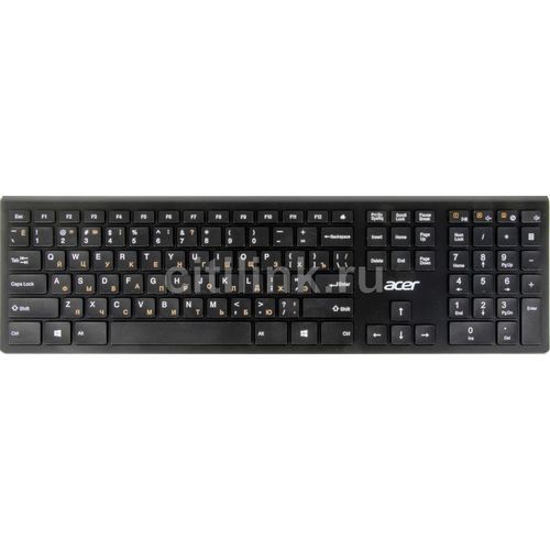 Клавиатура Acer OKR020, беспроводная, USB, Радиоканал, ножничная, черный [zl.kbdee.004]