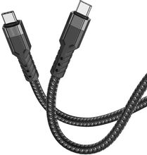 Изображение товара Кабель Hoco U110 Type-C to Type-C, USB Type-C (m) - USB Type-C (m), 1.2м, в оплетке, 3A, черный
