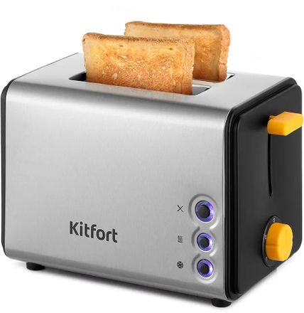 Тостер KitFort КТ-6203, нержавеющая сталь/черный