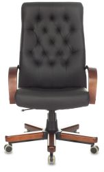 Кресло руководителя Бюрократ T-9928Walnut/Eco, экокожа, до 200кг, черный