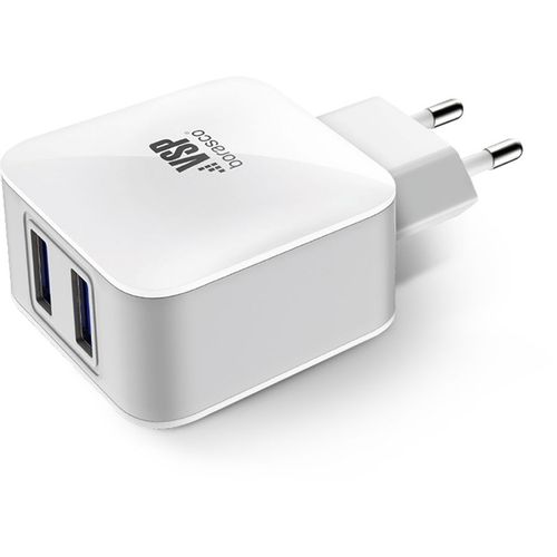 Сетевое зарядное устройство BORASCO 2xUSB-A, 2.1A, белый [20647]