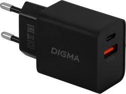 Сетевое зарядное устройство Digma DGW2D, черный