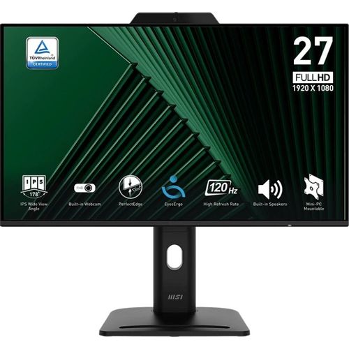 27" Монитор MSI Pro MP272PMG, 1920x1080, IPS, 120Гц, 1хHDMI, 1хDP, черный [9s6-3pd99t-004]