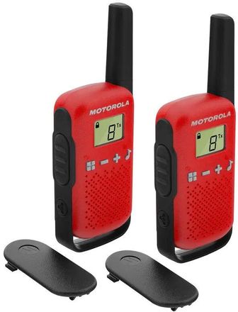 Комплект раций Motorola T42 8кан. до4км компл.:2шт AAA красный [mt199]