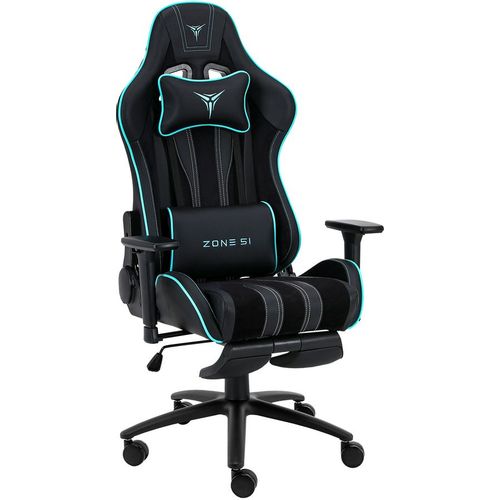 Кресло игровое ZONE 51 Gravity, экокожа/ткань, до 150кг, топ-ган, регулируемые 4D подлокотники, /