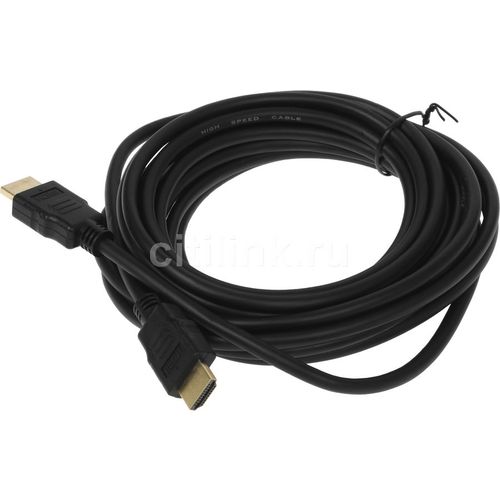 Кабель аудио-видео Buro HDMI 1.4, HDMI (m) — HDMI (m), 5м, GOLD, черный [bhp ret hdmi50]
