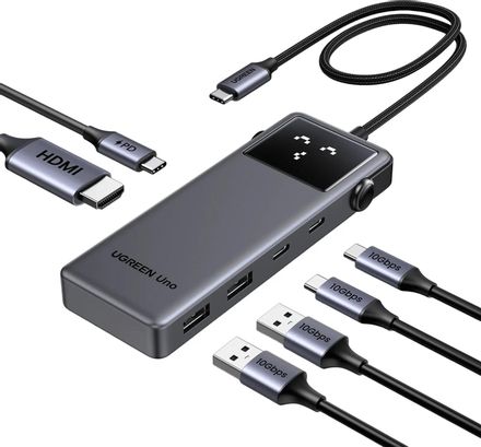Порт-репликатор UGREEN CM888,  USB Type-C,  1хHDMI,  2хUSB Type-C,  2хUSB 3.1,  серый [35998]