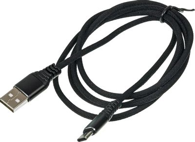 Кабель Digma USB Type-C (m) -  USB (m),  1.2м,  в оплетке,  2A,  черный [type-c-1.2m-braided-blk]