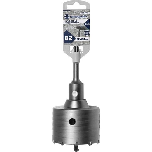 Коронка MONOGRAM 089-205, по бетону/кирпичу/камню, 82мм, SDS-PLUS, 1шт