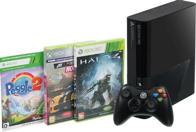 Игровая консоль Microsoft Xbox 360 E +3 игры: Forza Horizon, Halo4, Peggle (код) L9V-00049, 4ГБ