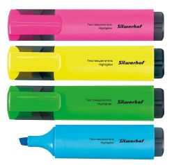 Набор текстовыделителей Silwerhof Blaze, скошенный наконечник, линия 1-5