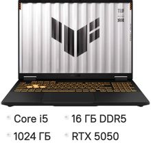 Изображение товара Ноутбук игровой ASUS TUF Gaming F16 FX608JHR-RV101 16 IPS 2025 RTX 5050 16ГБ SSD