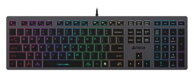 Клавиатура A4TECH Fstyler FX60,  USB, серый [fx60 grey / neon]