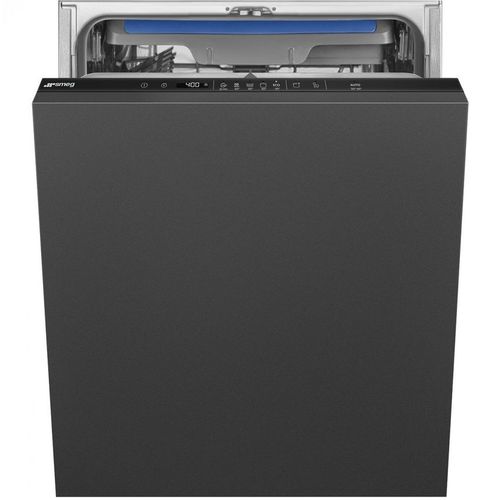 Встраиваемая посудомоечная машина SMEG STL362DQ, полноразмерная, ширина 59.6см, полновстраиваемая, загрузка 14 комплектов, черный