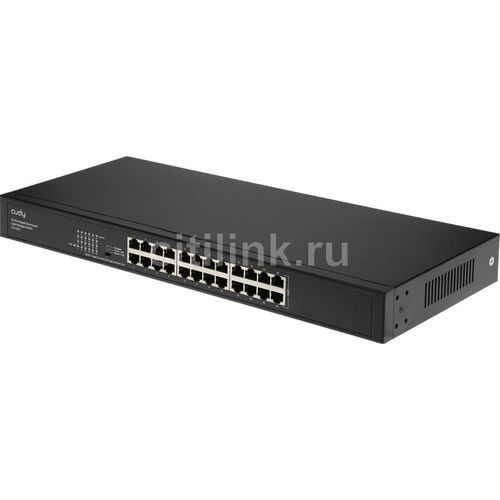 Коммутатор CUDY GS1024E, настраиваемый, 24 RJ-45, 10/100/1000 Мбит/с