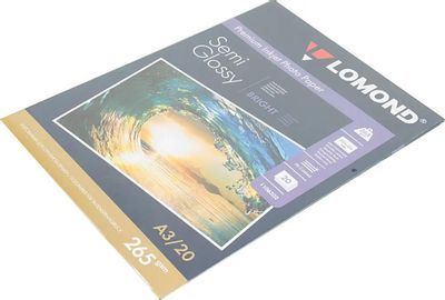 Фотобумага Lomond A3, для струйной печати, 20л, 265г/м2, белый ...