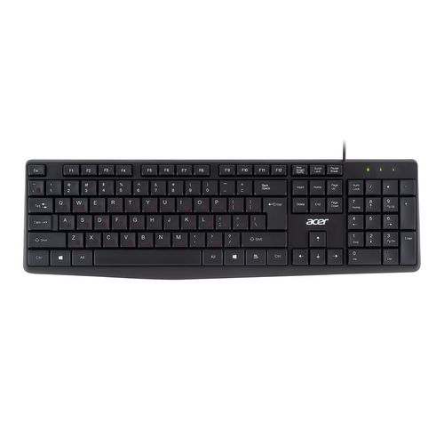 Клавиатура Acer OKW121, проводная, USB, мембранная, черный [zl.kbdee.00b]