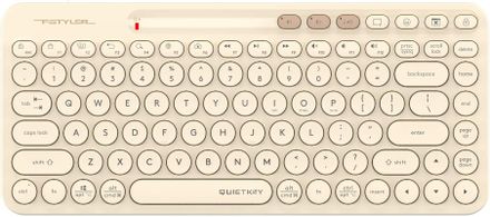 Клавиатура A4TECH Fstyler FBK36C AS, беспроводная, USB, Bluetooth/Радиоканал, ножничная, бежевый