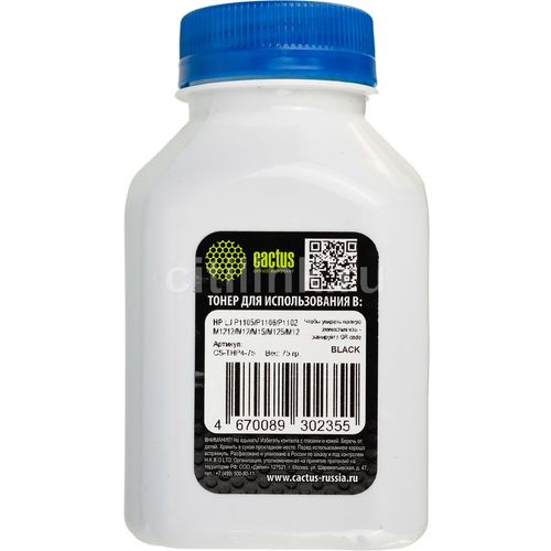 Тонер Cactus CS-THP4-75, для CB436A/CE278A/CE285A/CF283A/CF244A/CF283X (для OEM), черный, 75грамм, флакон