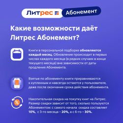 Подписка Литрес абонемент на 1 месяц