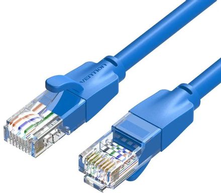 Патч-корд VENTION IBELH UTP, кат.6, 2м, 4 пары, 24AWG,  алюминий омедненный,  многожильный,  синий