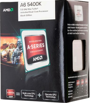 Процессор AMD A6 5400K, SocketFM2,  BOX [ad540kokhjbox]