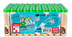 Изображение товара AAA Батарейка GP Super Alkaline 24A50/10SMF-2CRVS60, 60 шт. Изображение товара AAA Батарейка GP Super Alkaline 24A50/10SMF-2CRVS60, 60 шт.