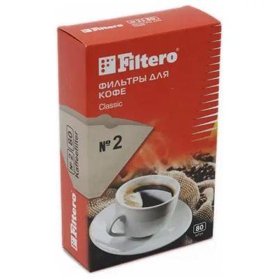 Фильтры для кофе Filtero №2,  для кофеварок капельного типа,  бумажные,  80 шт,  коричневый [№2/80]