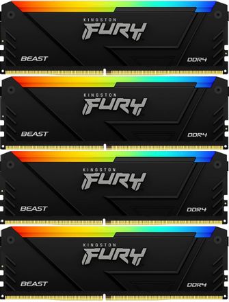 Оперативная память Kingston Fury Beast KF432C16BB2AK4/32 DDR4 - 4x 8ГБ 3200МГц, DIMM, Ret