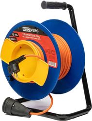 Удлинитель силовой REDVERG MA-274, розеток 1шт, 0 кв.мм, 10A, 30м, ПВС, катушка, оранжевый