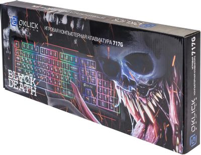 Клавиатура Oklick 717G BLACK DEATH, проводная, USB, мембранная