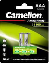 Изображение товара AAA Аккумуляторная батарейка CAMELION NH-AAA1100ARBP2,  2 шт. 1100мAч