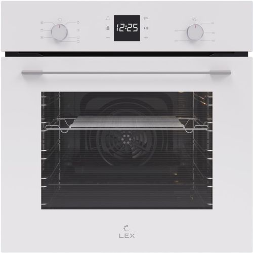 Духовой шкаф электрический LEX EDM 076 WH, 60л, дверца с 2 стеклами, белый