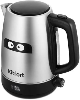 Чайник электрический KitFort КТ-6142, 2200Вт, нержавеющая сталь и черный
